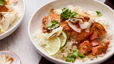 Slow Roasted Coconut-Curry Salmon