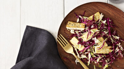 Coleslaw with Crispy Tofu