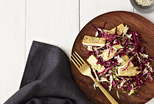 Coleslaw with Crispy Tofu