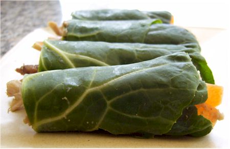 Collard Green and Hummus Mini-Wraps