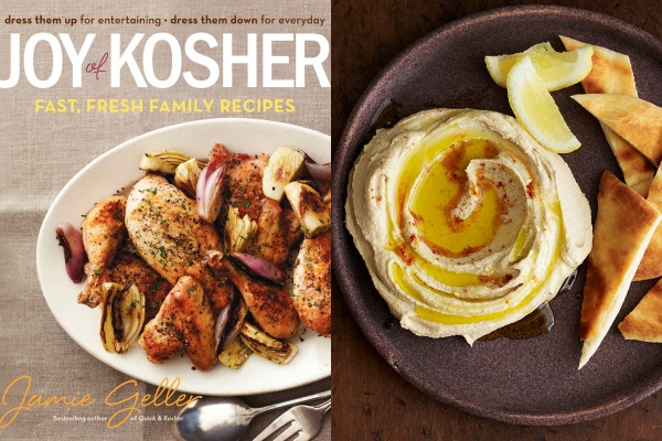 cookbook with hummus