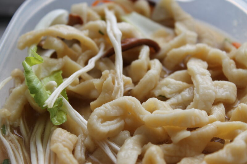 Cooked Homemade Ramen Noodles