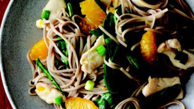 Cool Soba with Citrus Chicken and Spinach