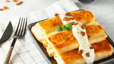 Corn Blintzes with cheese