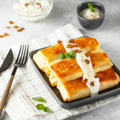 Corn Blintzes with cheese