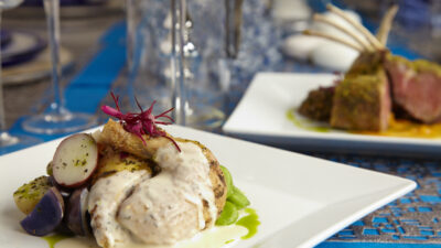cornish hen with veloute sauce