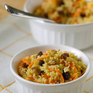 Couscous With Carrots, Walnuts, and Raisins