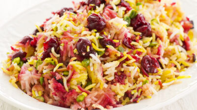 cranberry pistachio biryani