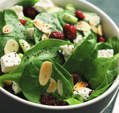 Cranberry Spinach Salad with Poppy Seed Dressing