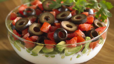 Creamy Black Bean Stack Dip
