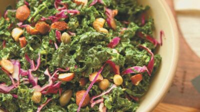 Creamy Kale Salad with Capers and Hazelnuts