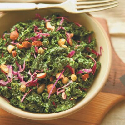 Creamy Kale Salad with Capers and Hazelnuts
