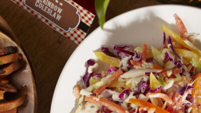creamy rainbow coleslaw