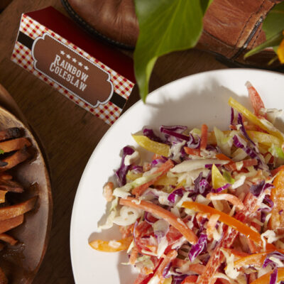 creamy rainbow coleslaw