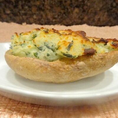 creamy spinach stuffed potato
