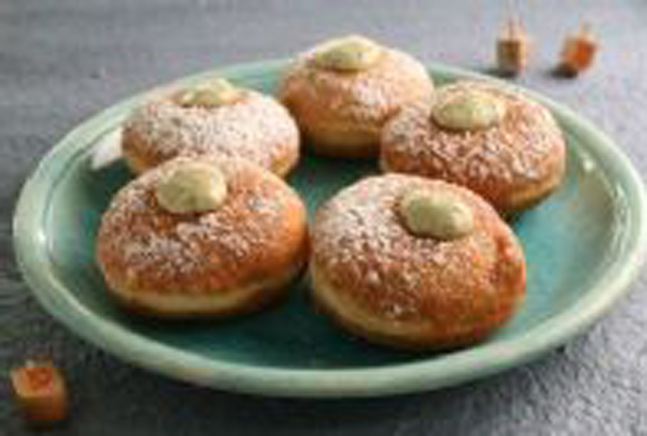 Creme Anglaise Basil Filled Donuts
