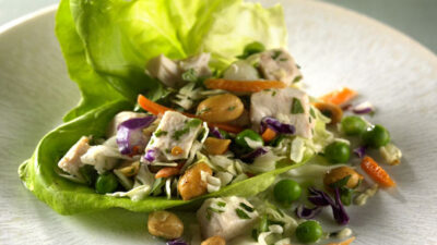 Crunchy Chicken-Cilantro Lettuce Wraps
