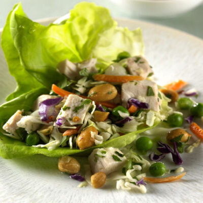 Crunchy Chicken-Cilantro Lettuce Wraps