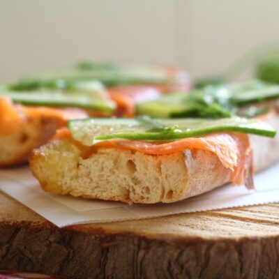 cucumber and salmon sandwich