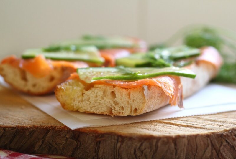 cucumber and salmon sandwich