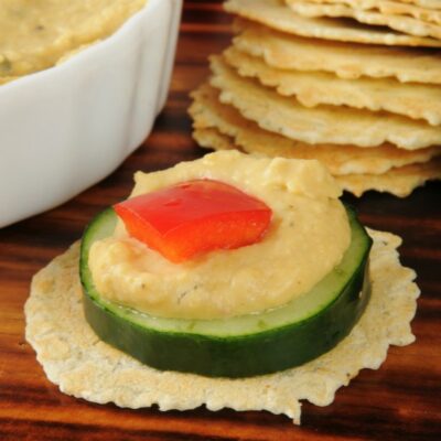 HUMMUS AND PEANUT BUTTER CUCUMBER SAMMIES