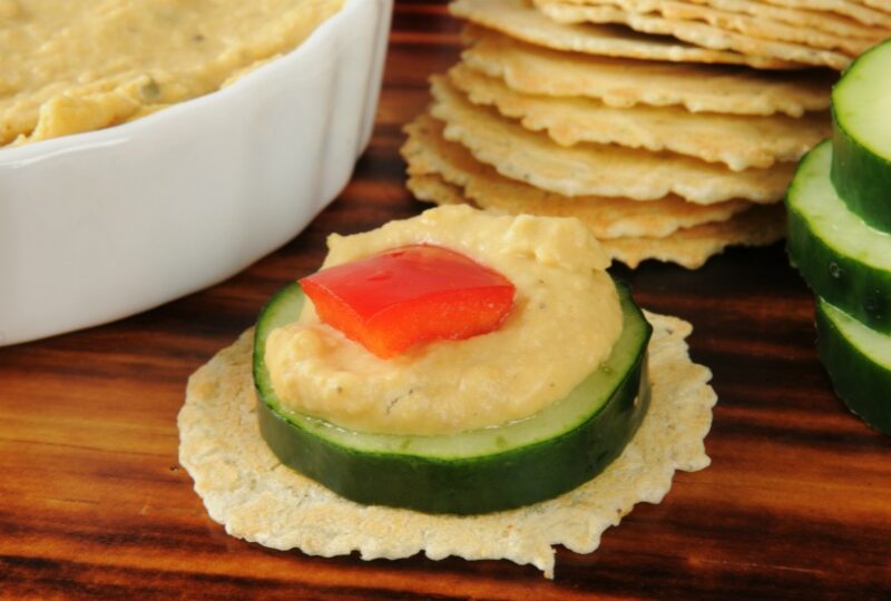 HUMMUS AND PEANUT BUTTER CUCUMBER SAMMIES