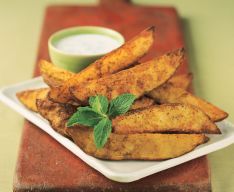 Curry Roasted Idaho&reg; Potato Wedges with Raita