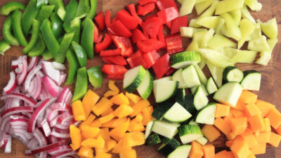 cut up veggies