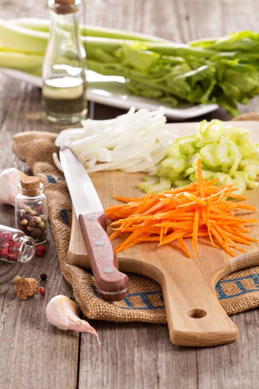 mirepoix vegetables chopped