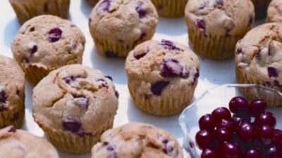 Dairy Free, low fat, Cranberry Pecan & Maple Muffins