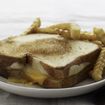 Double Grilled Cheese with Seasoned French Fries