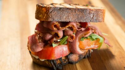 Duck Bacon Lettuce and Tomato on Artisanal Bread