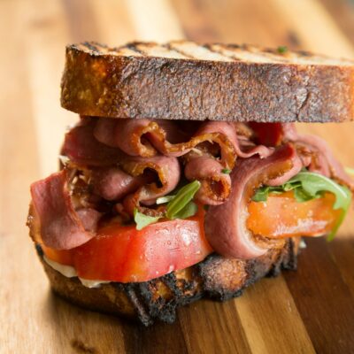 Duck Bacon Lettuce and Tomato on Artisanal Bread