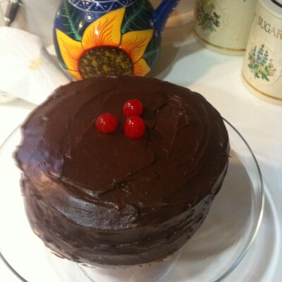 Easy Chocolate Cherry Fudge Cake