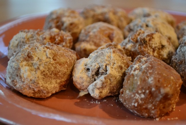 eggnog cranberry rice fritters