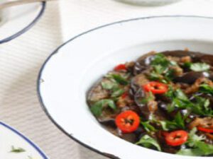 eggplant maple and soy sauce salad