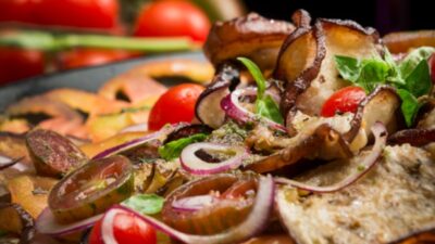 eggplant and tomato wide