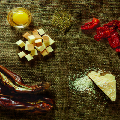 Eggplant Smoked Cheese Stuffed Cabbage