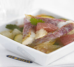 Escabeche of Red Mullet with Grapefruit, Lime, Basil and Coriander