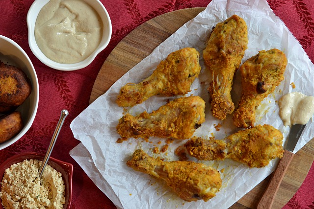 Falafel-Crusted Chicken with Tahini Sauce