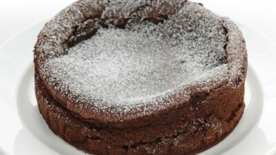 fallen choc souffle cake