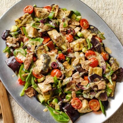 Sheet Pan Eggplant Fattoush Salad