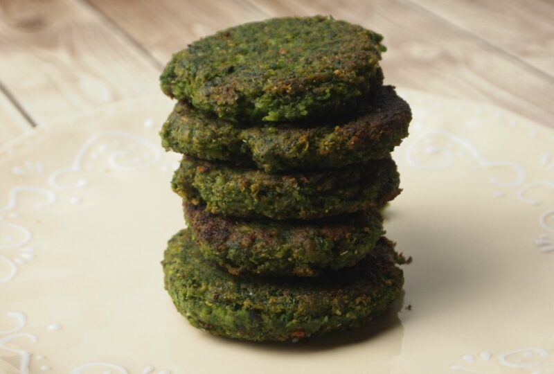 fava spinach cakes