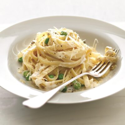 Fettuccine Alfredo with Peas