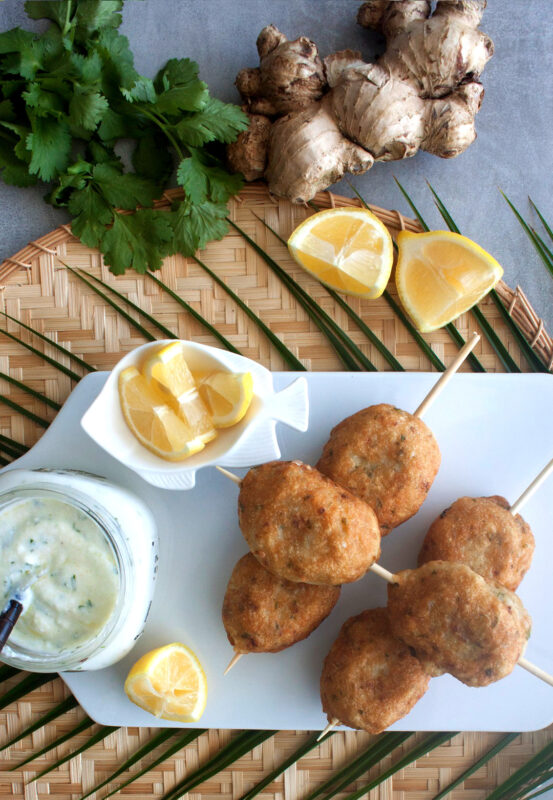 Fish Kebabs with Yogurt Sauce