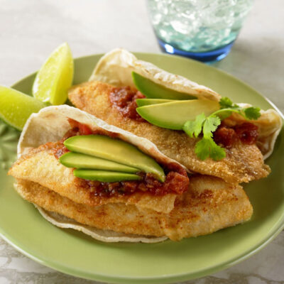 Fish Tacos with Avocado Salsa