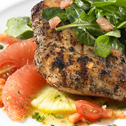 Florida Grapefruit and Jerk-Grilled Chicken with Arugula Salad