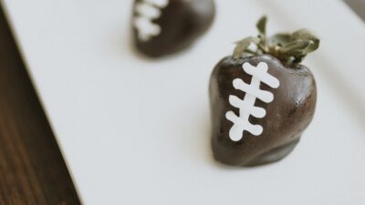 Football chocolate covered strawberries