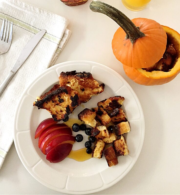French Toast Bites in a Pumpkin