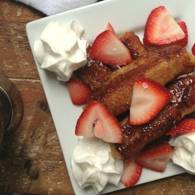 Crème Brule French Toast Roll Ups with Nutella